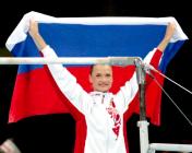 雅典奥运会女子体操全能决赛 霍尔金娜夺得银牌