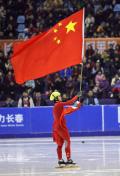 短道速滑女子500米决赛 中国王meng破纪录夺金