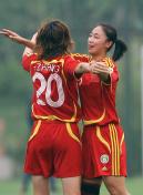 女足热身赛  中国2比2平澳大利亚