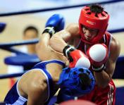 十一运会拳击预赛男子80公斤级 李金龙7比4胜李海军进八强