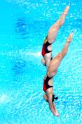 东亚运动会跳水比赛  中国选手王鑫\汪皓夺得女子双人3米跳板冠军