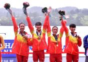 亚运赛艇女子轻量级四人双桨 中国队金花技压群芳得金牌