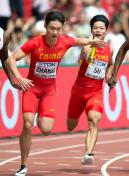 2015田径世锦赛男子4X100米接力 中国队刷新亚洲纪录晋级