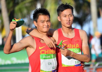 奥运会田径男子20公里竞走赛 王镇夺金牌蔡泽林摘银牌
