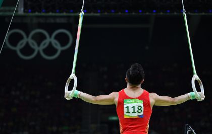 里约奥运会体操单项男子吊环决赛  刘洋第四尤浩第六