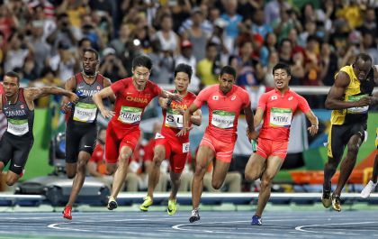 里约奥运田径男子4x100米接力 中国获第四