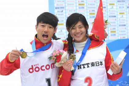 札幌亚冬会单板滑雪男子U型场地比赛  中国选手张义威获得冠军