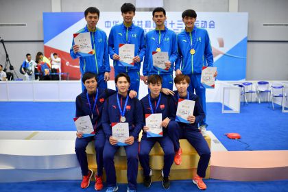天津队夺第十三届全运会击剑预赛上海站男花团体赛冠军