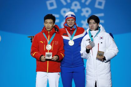 平昌冬奥会速度滑冰男子500米颁奖仪式