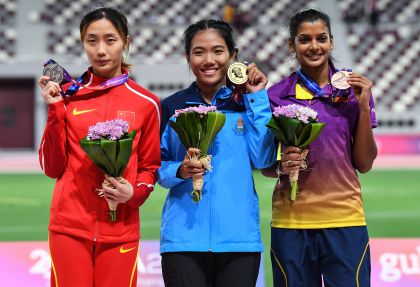 第23届亚洲田径锦标赛第三日 曾蕊夺得女子三级跳远银牌