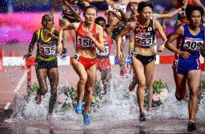 第23届亚洲田径锦标赛第三日 许双双夺得女子3000米障碍跑银牌