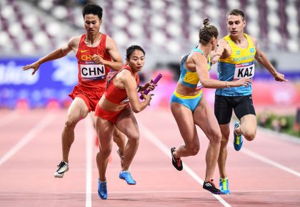第23届亚洲田径锦标赛第三日 中国队排名4X400混合接力第五