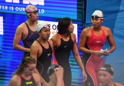 国际泳联世锦赛游泳项目 中国队进女4x100自接力决赛