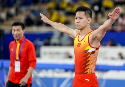 第34届蹦床世锦赛  中国选手张振乾出战男子单人资格赛