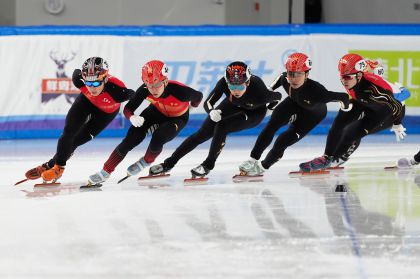 第十四届全国冬季运动会短道速滑男子1500米半决赛 任子威/韩天宇无缘决赛