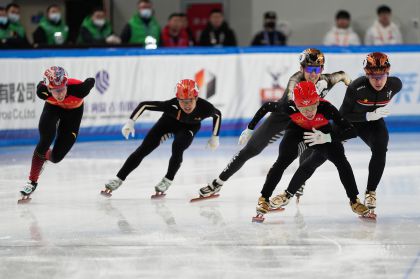 第十四届全国冬季运动会短道速滑男子1000米决赛 孙龙夺冠