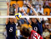 第十四届亚运会女排比赛，中国3比0胜日本