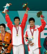 亚运会跳水男子双人3米板 何冲/王峰以绝对优势夺冠