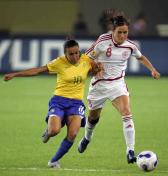 2007女足世界杯D组第三轮 巴西半场0比0战平丹麦