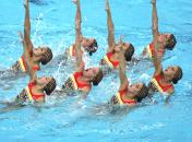 花样游泳奥运会资格赛集体自由自选项目 西班牙队夺冠