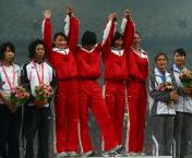 中国田径公开赛女子4X100米接力 中国队夺冠