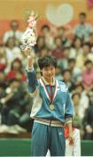 中国选手陈静获得1988年汉城奥运会乒乓球女单金牌