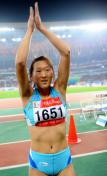 十一运会田径女子三级跳 山东选手陈玉飞获得冠军