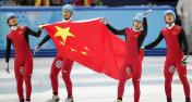 索契冬奥会短道男子5000米接力 中国队摔倒摘铜