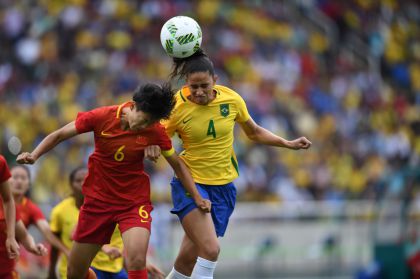 里约奥运会女足小组赛 中国队0比3负于巴西队