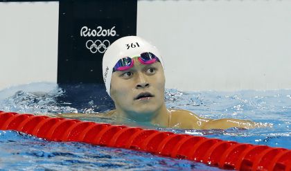 里约奥运会男子400米自由泳决赛  中国选手孙杨获银牌