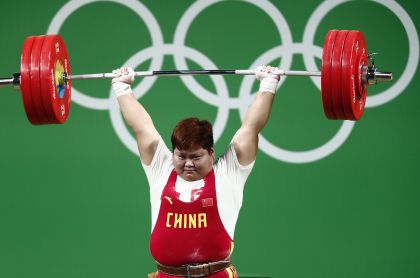 里约奥运会举重女子75公斤以上级比赛  中国选手孟苏平摘得金牌