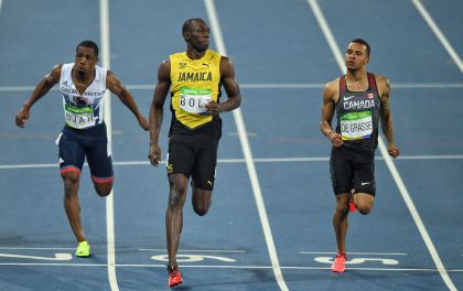 里约奥运会田径男子100半决赛  牙买加选手博尔特排名第一