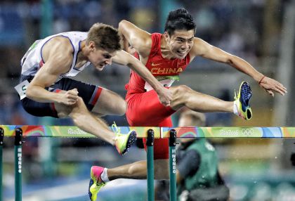 里约奥运田径男子110米栏小组赛 谢文骏未晋级
