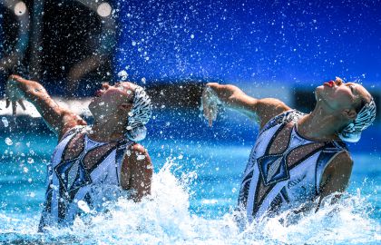 里约奥运会花样游泳双人技术自选预赛  中国选手晋级决赛