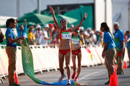 里约奥运会女子20公里竞走  中国选手刘虹惊险夺冠