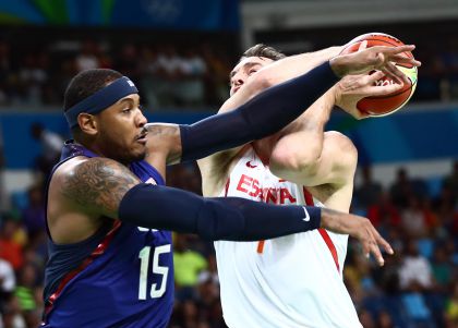 里约奥运会男篮半决赛  美国82比76胜西班牙