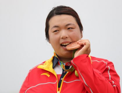 里约奥运会女子高尔夫决赛轮比赛  冯珊珊获得铜牌