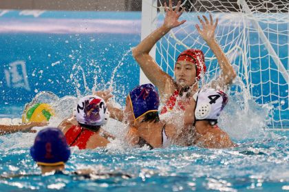 第十三届全运会女子水球比赛  广西队获得铜牌