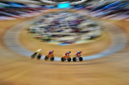 第十三届全运会自行车男子场地团体追逐赛   上海队获得冠军