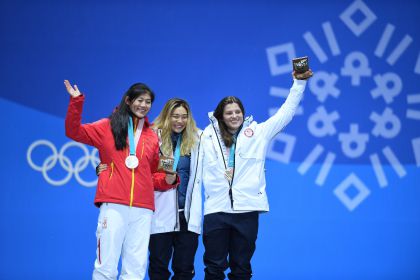 平昌冬奥会女子单板U型槽颁奖仪式