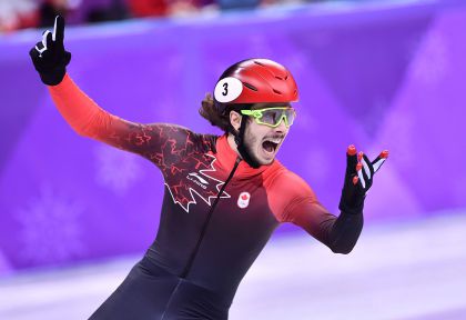 平昌冬奥会短道速滑男子1000米决赛  加拿大选手获得冠军