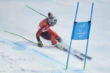 平昌冬奥会高山滑雪男子大回转第二轮比赛  张洋铭排名第69