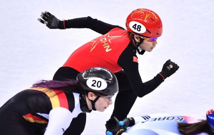 平昌冬奥会短道速滑女1000预赛 韩雨桐被判犯规无缘半决赛