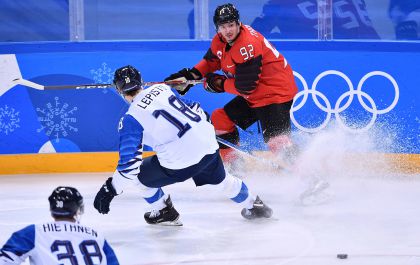 平昌冬奥会男子冰球八强赛 加拿大队1比0胜芬兰队进四强