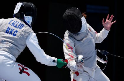 雅加达亚运会花剑女子个人项目  中国选手傅依婷晋级决赛