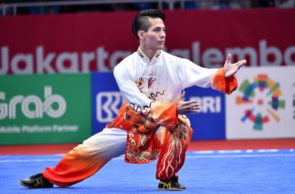 雅加达亚运会武术男子太极拳太极剑个人全能 陈洲理夺得金牌