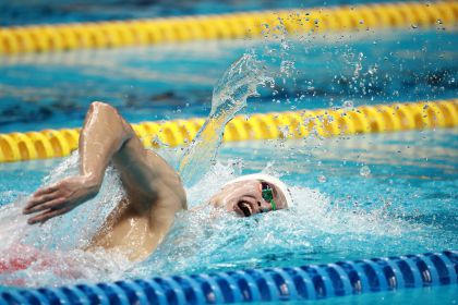 孙杨获得雅加达亚运会男子1500米自由泳比赛冠军