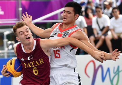 雅加达亚运会3x3男子篮球1/4决赛 中国21比18战胜卡塔尔晋级半决赛