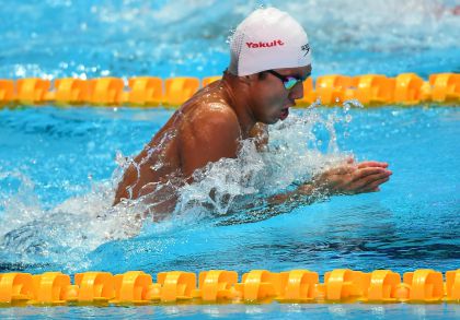 国际泳联世锦赛游泳项目 闫子贝晋级男100蛙半决赛