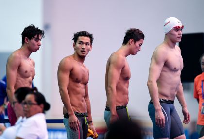 第十八届游泳世锦赛男子4x200米自由泳接力预赛 中国队成功晋级